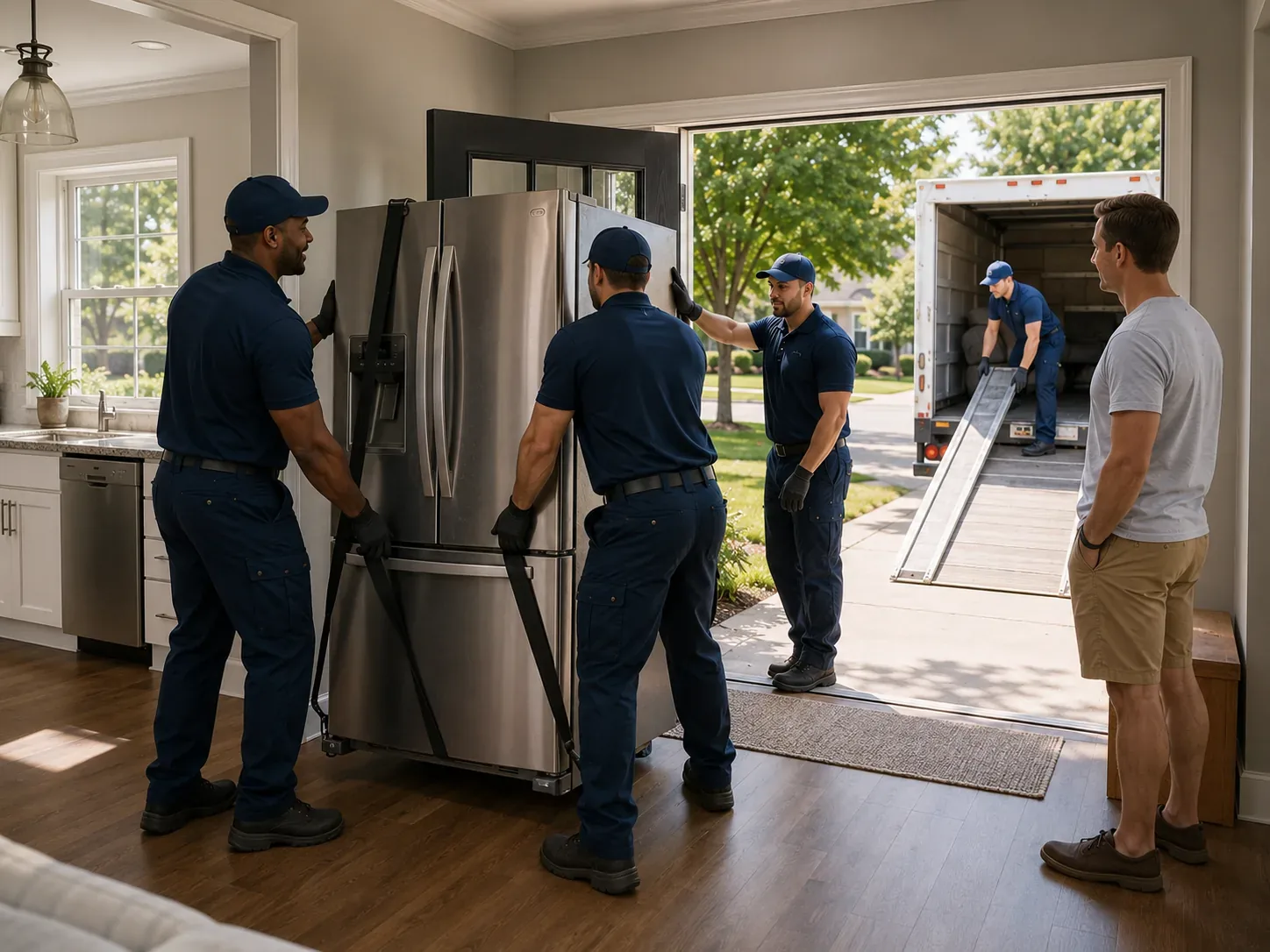 Appliance being removed from a Dallas home