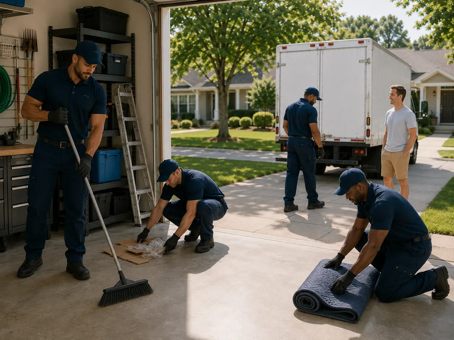 Final sweep-out at the end of a job