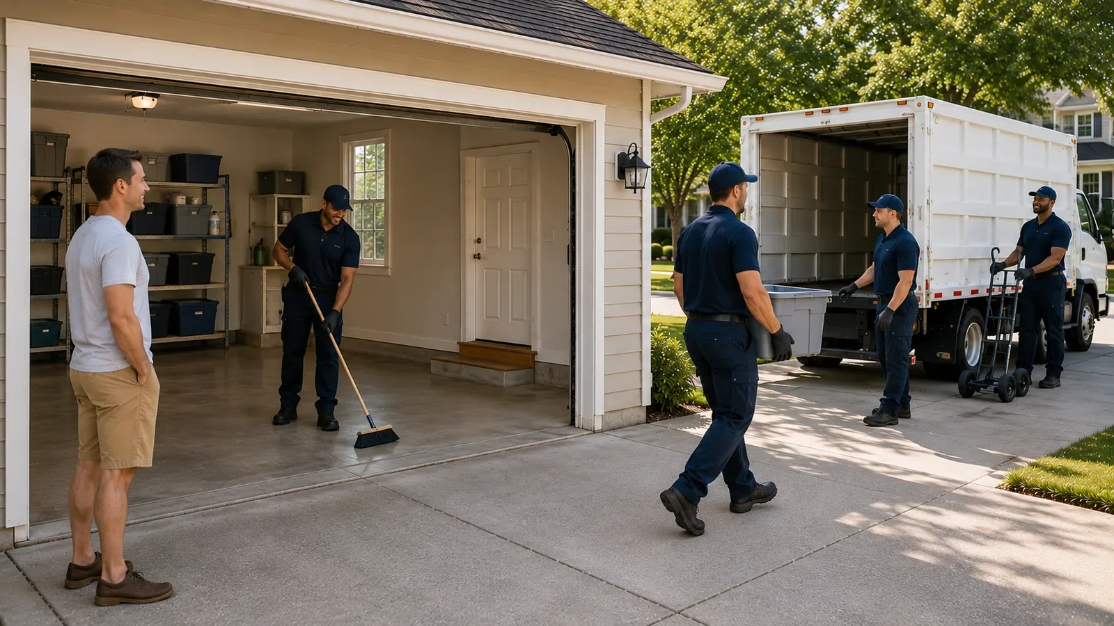 Clean, organized garage after junk removal